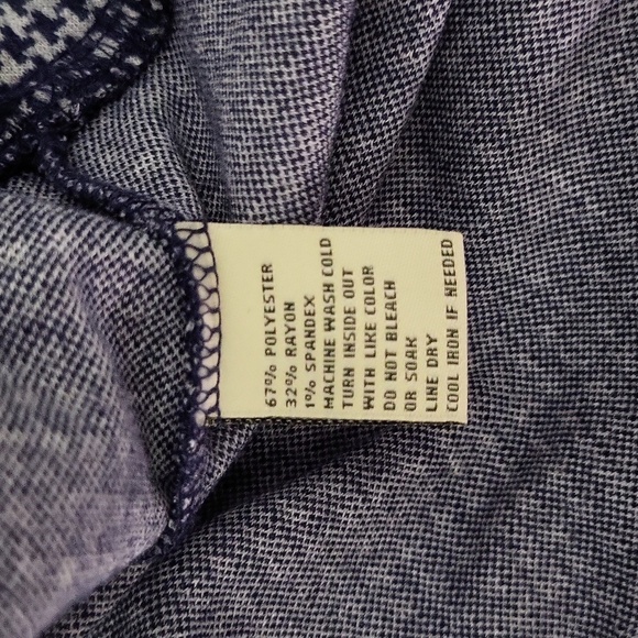 🛍Donald Ross‎ Mens Medium Quarter Zip Pullover Navy White Houndstooth Casual - Picture 5 of 7